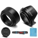 55 mm Lens Hood Set, Fotover Universal Foldable Rubber Sun Visor + Tulip Flower Lens Hood Compatible with Canon Nikon...