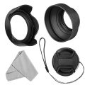 58mm Lens Hood Set, Collapsible Rubber Lens Hood with Filter Thread +...