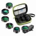 Apexel 6in1 Clip on Phone Lens Kit,Super 205°Fisheye lens + 140°HD Wide Lens&25x Macro Lens + 6 Star Filter +...