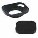 Haoge LH-B43P 43mm Square Metal Screw-in Lens Hood Hollow Out Designed with Metal Cap for Leica Rangefinder Camera with 43mm...