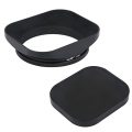 Haoge LH-B58T 58mm Square Metal Screw-in Lens Hood with Cap for 58mm...
