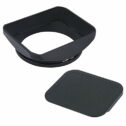 Haoge LH-B62T 62mm Square Rectangular Metal Screw-in Lens Hood with Cap for 62mm Canon Nikon Sony Leica Carl Zeiss Voigtlander...