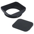 Haoge LH-B62T 62mm Square Rectangular Metal Screw-in Lens Hood with Cap for...