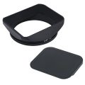 Haoge LH-B67T 67mm Square Rectangular Metal Screw-in Lens Hood with Cap for...