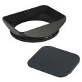 Haoge LH-B72T 72mm Square Rectangular Metal Screw-in Lens Hood with Cap for...