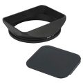 Haoge LH-B77T 77mm Square Rectangular Metal Screw-in Lens Hood with Cap for...