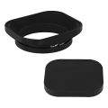 Haoge LH-E52T 52mm Square Metal Screw-in Lens Hood with Metal Cap for...