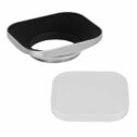 Haoge LH-LC43W 43mm Square Metal Screw-in Lens Hood with Metal Cap for Voigtlander Nokton Classic 35mm f1.4 40mm f/1.4 MC...