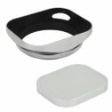 Haoge LH-W58P 58mm Square Metal Screw-in Lens Hood Hollow Out Designed with Cap for Leica Rangefinder Camera with 58mm E58...