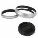 Haoge LH-X53W 3in1 Lens Hood with Adapter Ring and Snap On Cap Set for Fujifilm Fuji FinePix X70 X100 X100S...