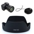 HomyWord (Lens Hood + Lens Cap ) Black Replaces Canon EW-73C Reversible...