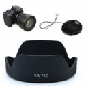 HomyWord (Lens Hood + Lens Cap ) Black Replaces Canon EW-73C Reversible Camera Flower Lens Hood Shade for EW-73C Lens...