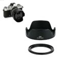 JJC Lens Hood with 52mm Adapter Ring for Canon EF 40mm F2.8, FUJIFILM Fujinon XC 15-45mm F3.5-5.6, FUJIFILM XF 18mm...
