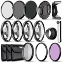 Neewer 49MM Lens Filter and Accessory Kit, Includes: UV CPL FLD Filters, Macro Close Up Filter Set(+1 +2 +4 +10),...