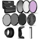 Neewer 55MM Professional UV CPL FLD Lens Filter and ND Neutral Density Filter(ND2, ND4, ND8) Accessory Kit for Sony A37...