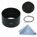 SIOTI Camera Long Focus Metal Lens Hood with Cleaning Cloth and Lens Cap Compatible with Leica/Fuji/Nikon/Canon/Samsung Standard Thread Lens