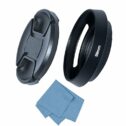 SIOTI Camera Standard Vented Metal Lens Hood with Cleaning Cloth and Lens Cap Compatible with Leica/Fuji/Nikon/Canon/Samsung Standard Thread Lens