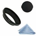 SIOTI Camera Wide Angle Metal Lens Hood + Cleaning Cloth + Lens Cap for Nikon Canon Sony Fuji Pentax Sumsung...
