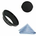 SIOTI Camera Wide Angle Metal Lens Hood with Cleaning Cloth and Lens Cap Compatible with Leica/Fuji/Nikon/Canon/Samsung Standard Thread Lens