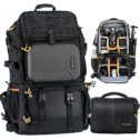 TARION Camera Backpack Large 2-in-1 with Extra Camera Bag for SLR D-SLR (25 litres, Black)