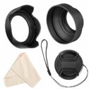 Veatree 67mm Lens Hood Set, Collapsible Rubber Lens Hood with Filter Thread + Reversible Tulip Flower Lens Hood + Center...